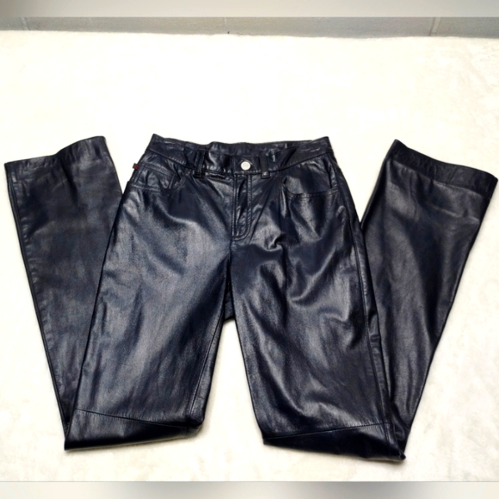 Ralph Ralph Lauren dark blue leather pants size 4